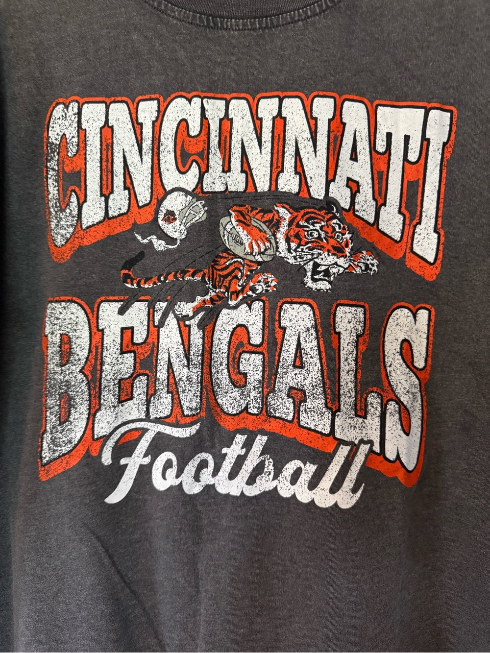 NFL Fanatics Gray Cincinnati Bengals Graphic TEE Sz L